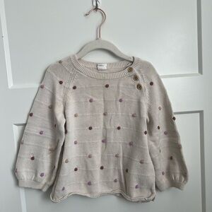 H&M Cream Sweater with Multicolor Dots